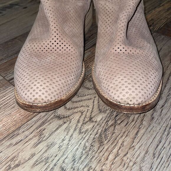 Eileen Fisher Leaf Nubuck Suede Perforated Booties in Earth - Picture 5 of 8